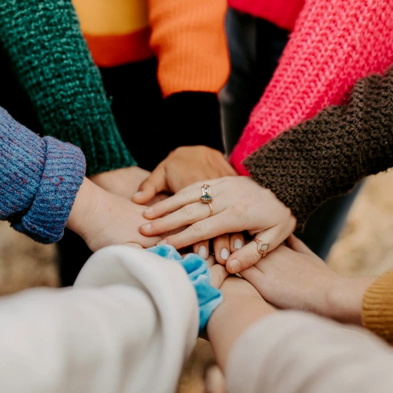 A group of hands together