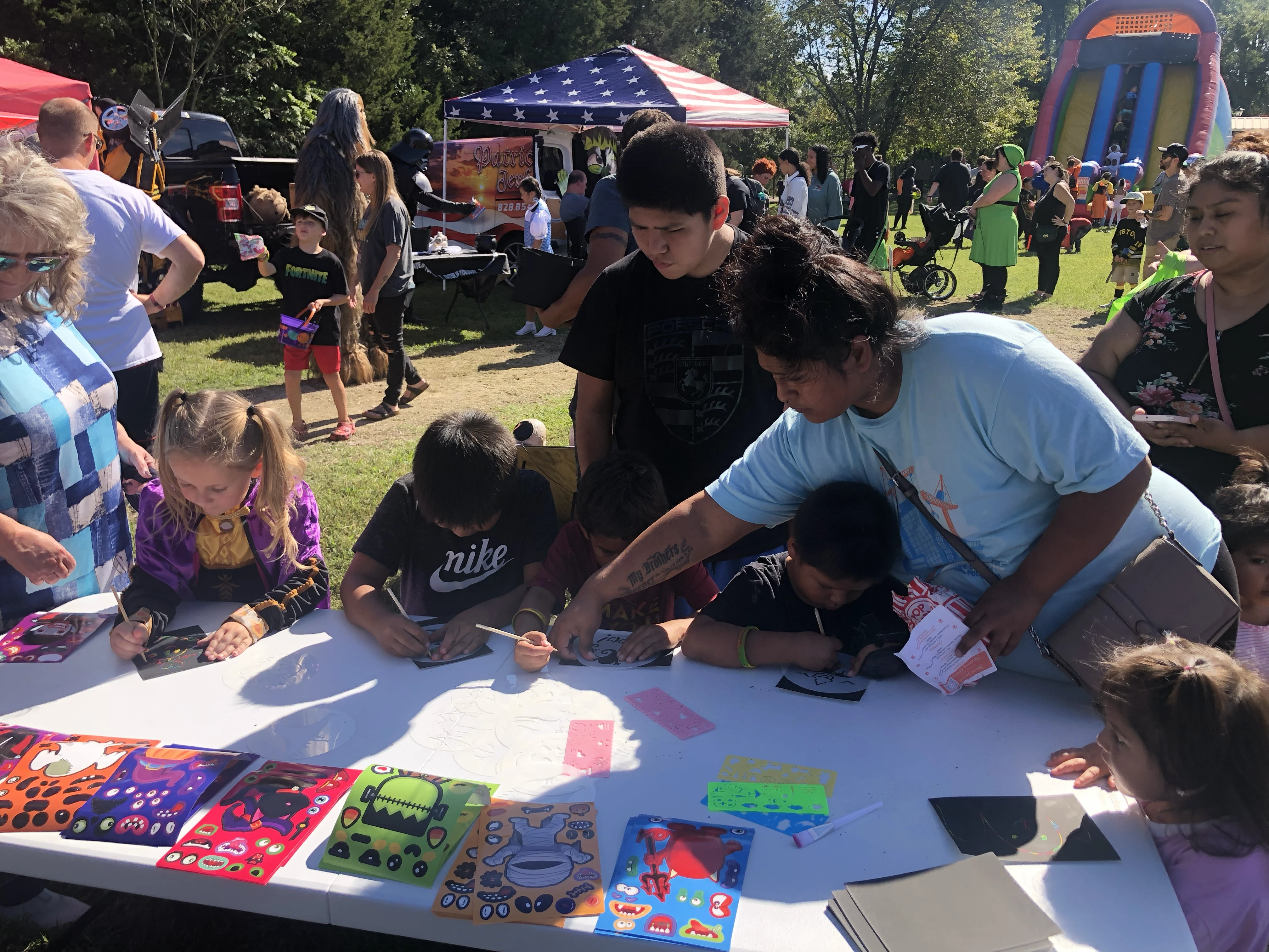 Children engaged in craft activity